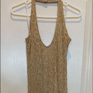 Alexia Admor gold glittered long dress